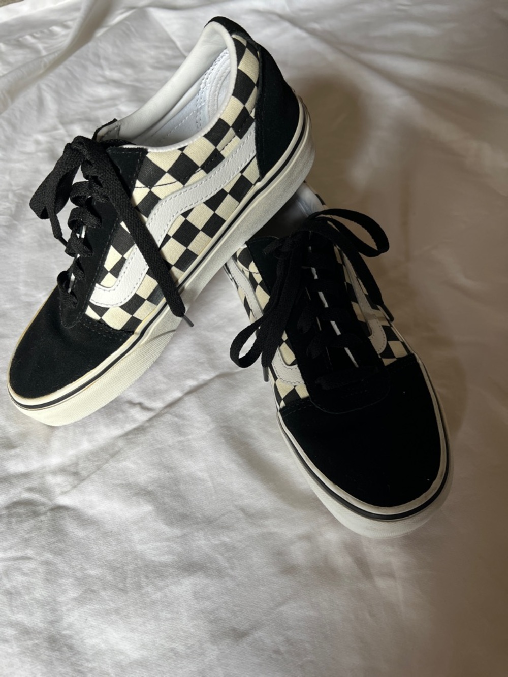 Vans Old Skool sneakers classic black&white checkerboard w/ suede. Sz. 6.5